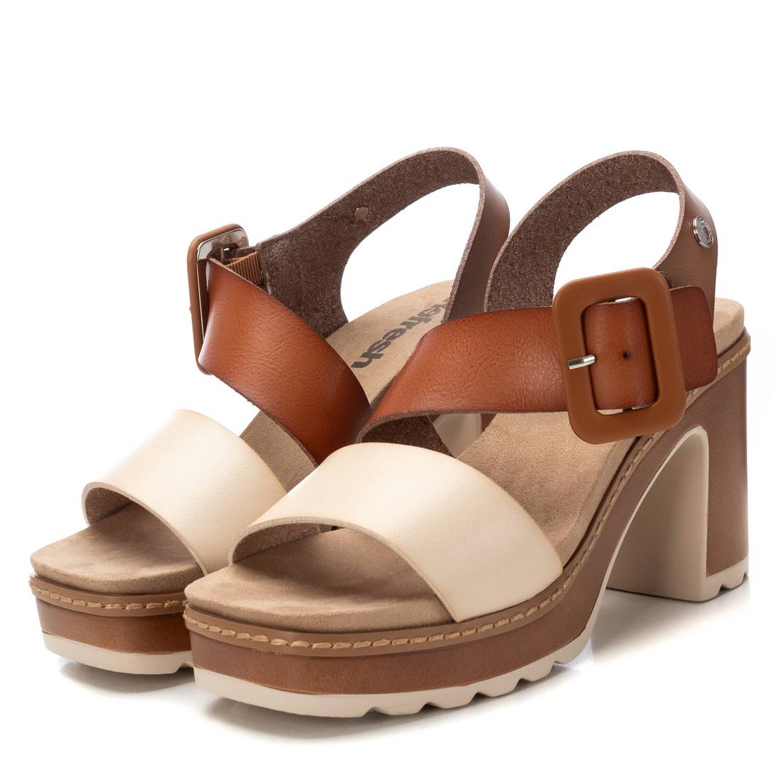 REFRESH Donna Sandali con tacco 172843 Beige/Cuoio