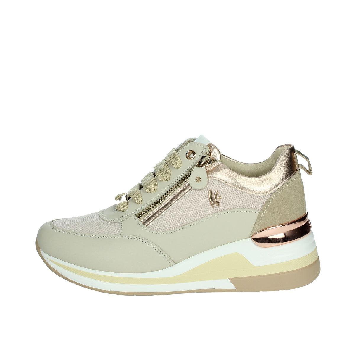 KEYS Donna Sneakers bassa K-10510 Beige/Rosa