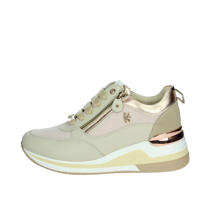 KEYS Donna Sneakers bassa K-10510 Beige/Rosa