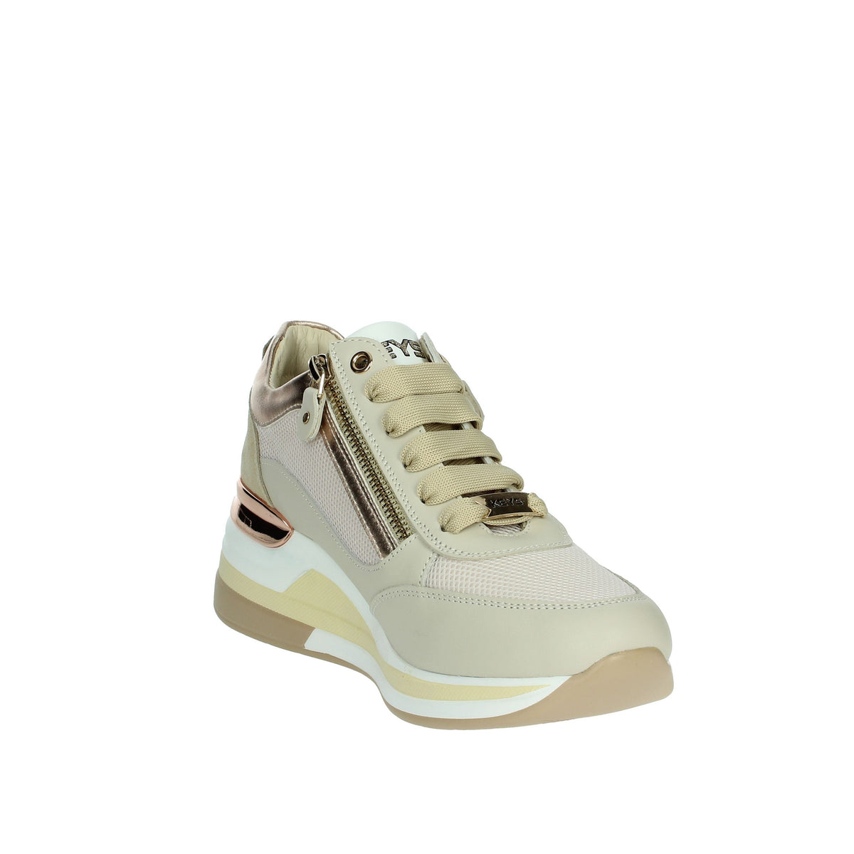 KEYS Donna Sneakers bassa K-10510 Beige/Rosa