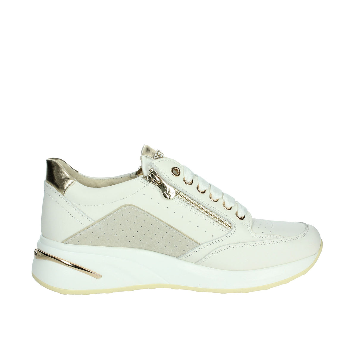KEYS Donna Sneakers bassa K-10553 Bianco/Oro