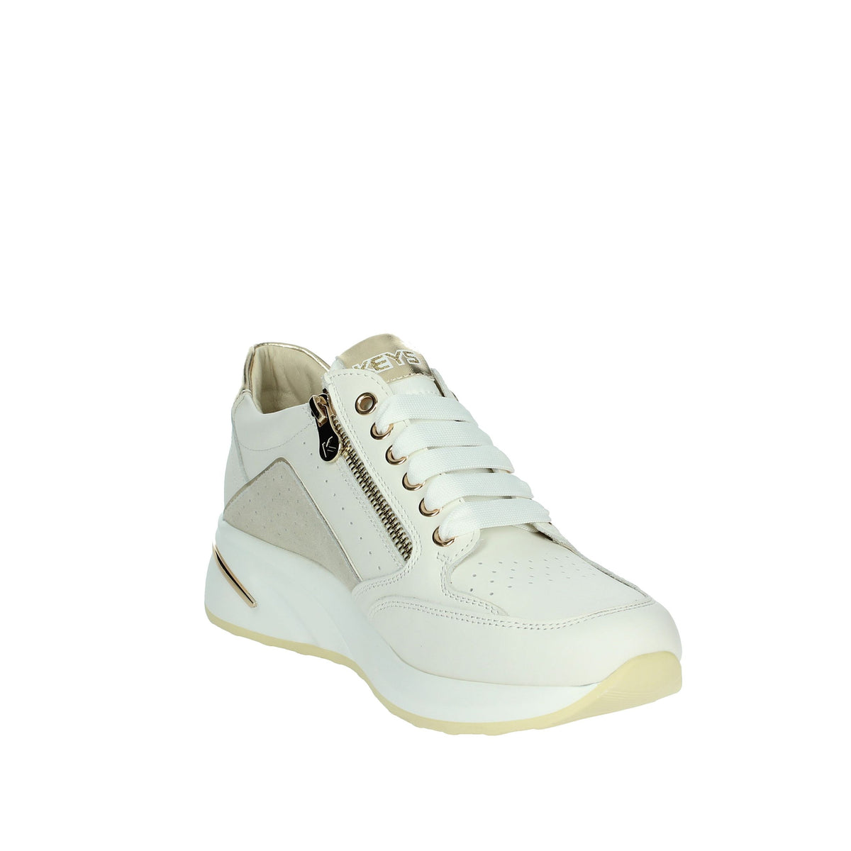 KEYS Donna Sneakers bassa K-10553 Bianco/Oro