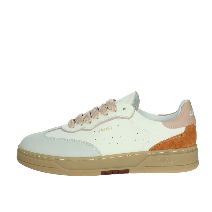 JANET & JANET Donna Sneakers bassa J-091 Bianco/Rosa