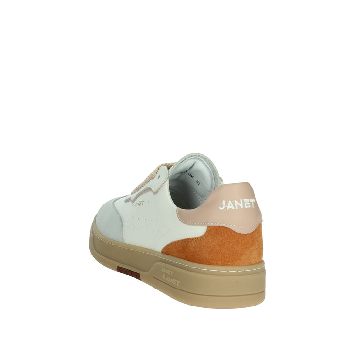 JANET & JANET Donna Sneakers bassa J-091 Bianco/Rosa