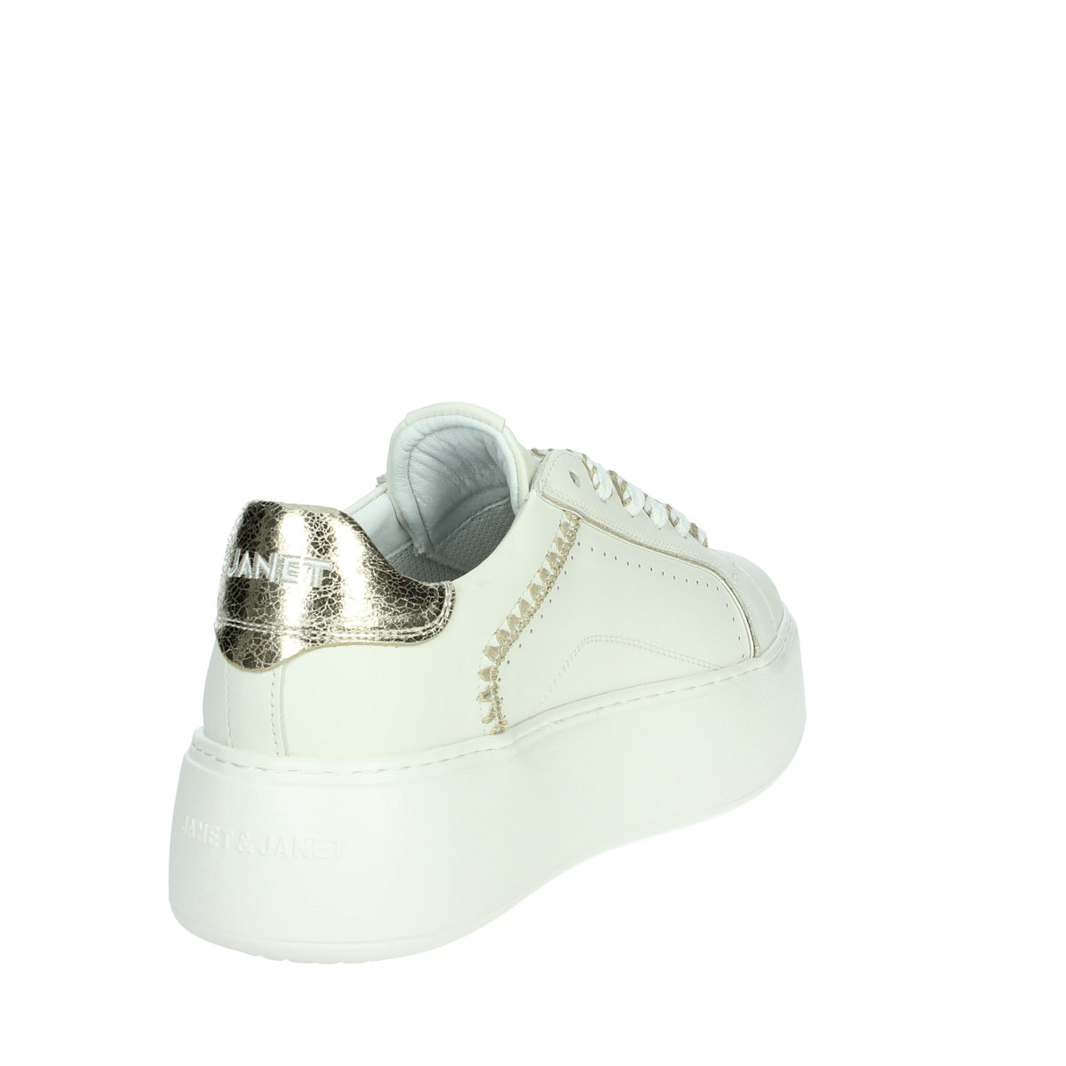 JANET & JANET Donna Sneakers bassa J-002 Bianco/Oro