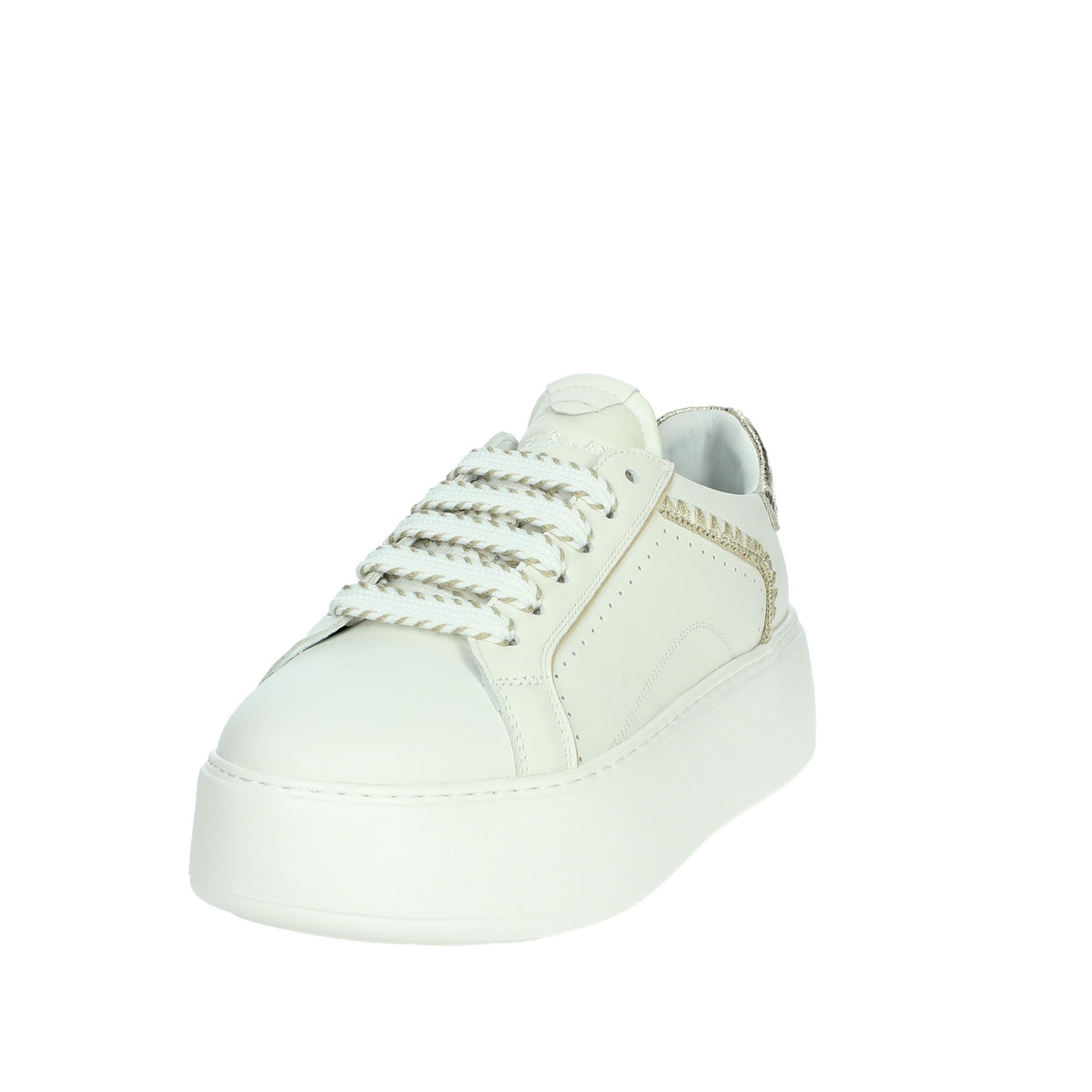 JANET & JANET Donna Sneakers bassa J-002 Bianco/Oro