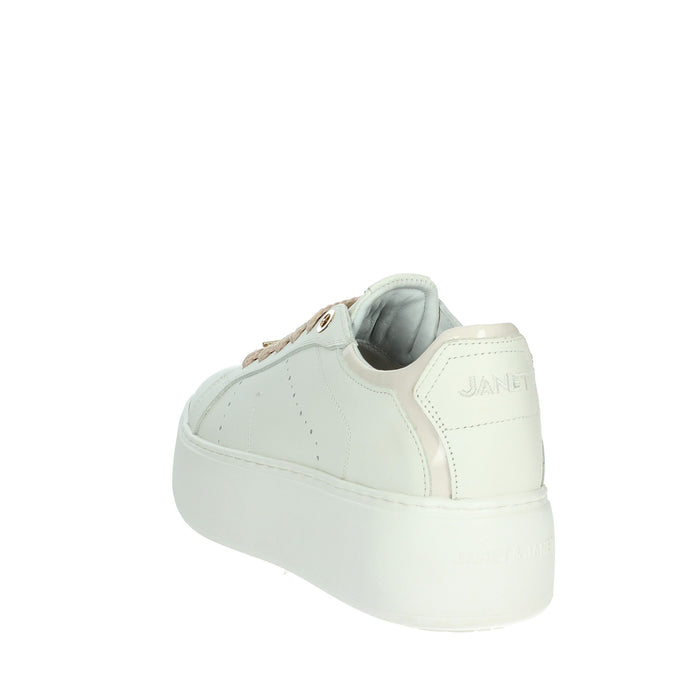 JANET & JANET Donna Sneakers bassa J-004 Bianco/Rosa