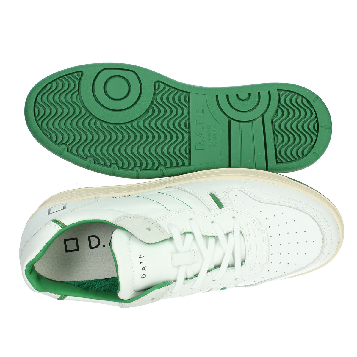 D.A.T.E. Uomo Sneakers bassa M401-C2-NY-WG Bianco/Verde