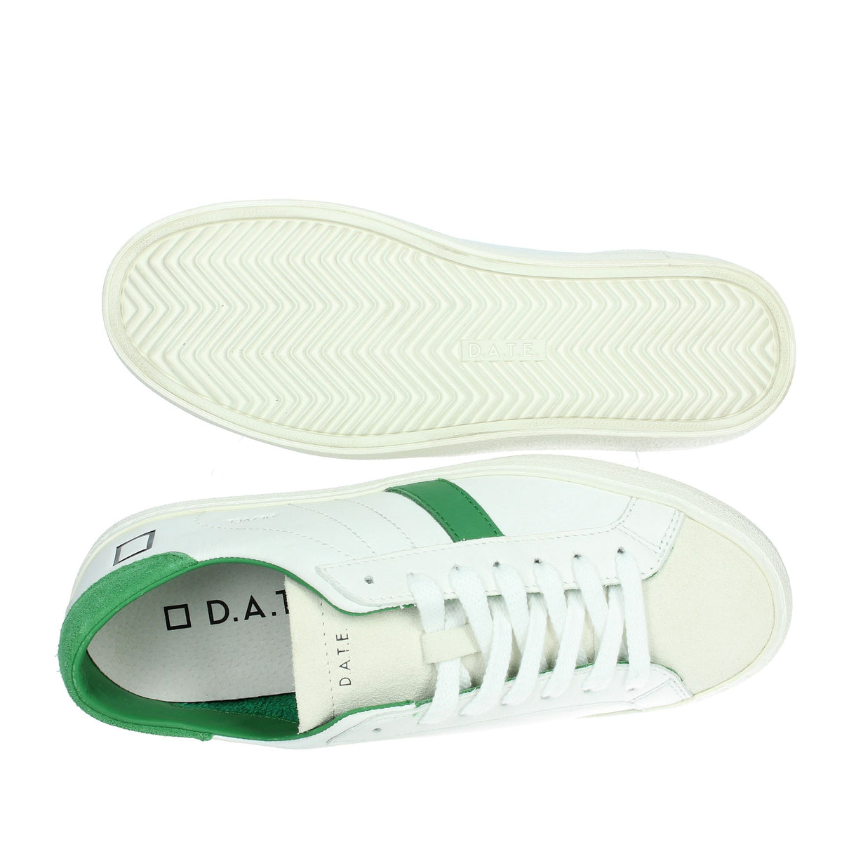 D.A.T.E. Donna Sneakers bassa W401-HL-VD-WG Bianco/Verde