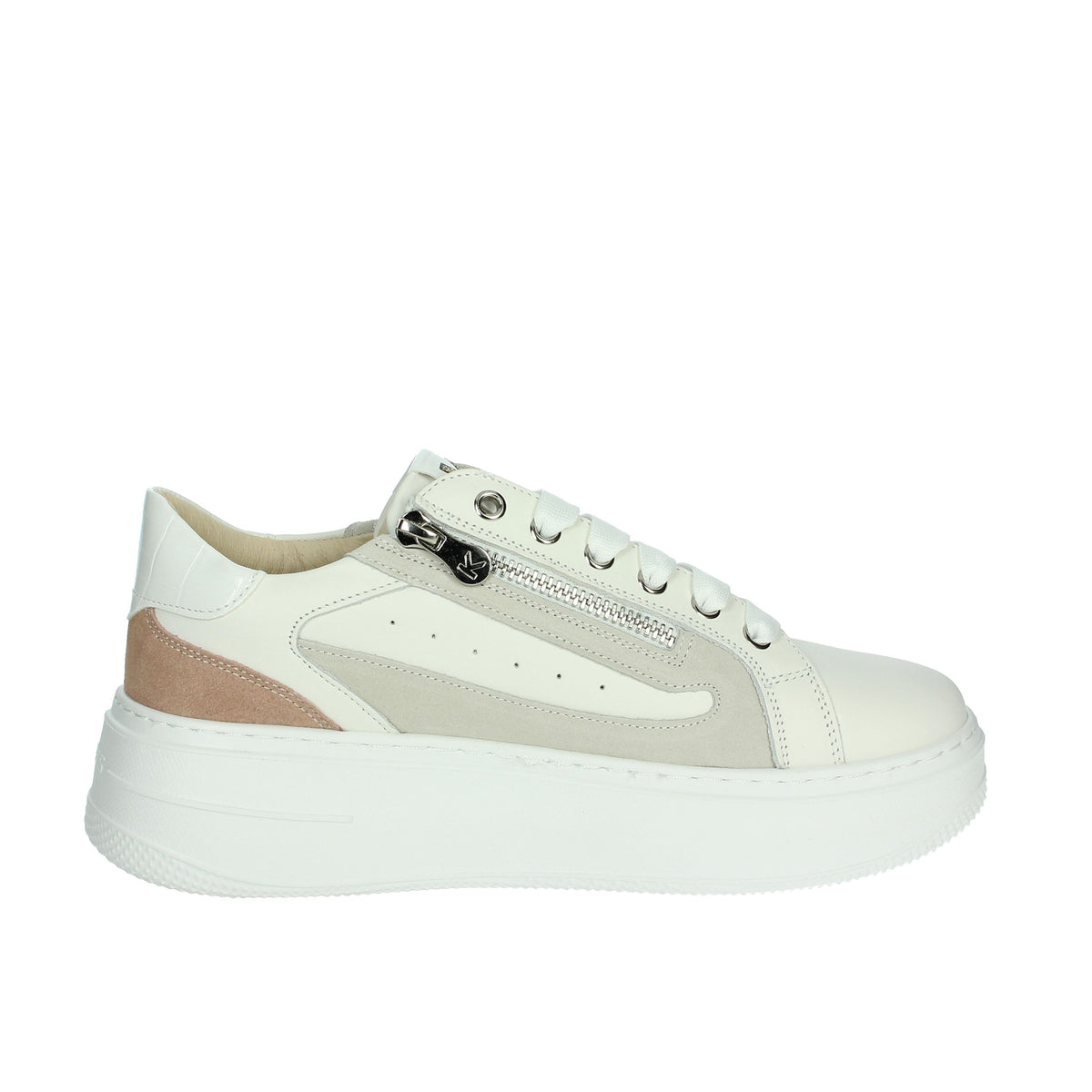 KEYS Donna Sneakers bassa K-10522 Bianco/Rosa