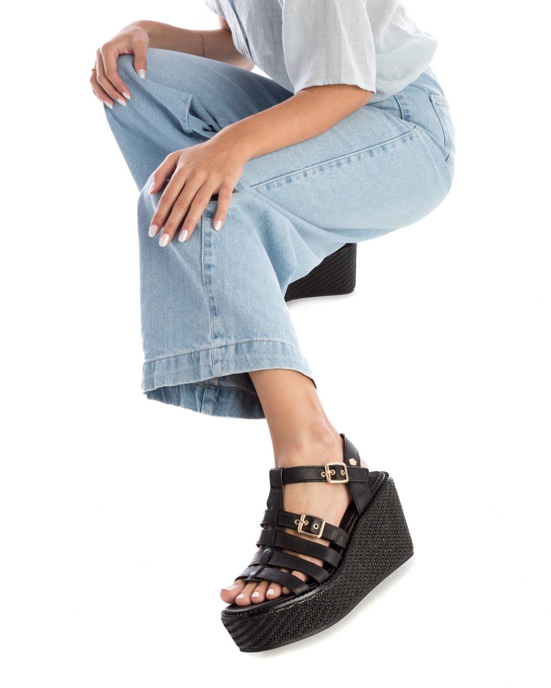 Carmela Donna Sandali con zeppa 161388 Nero
