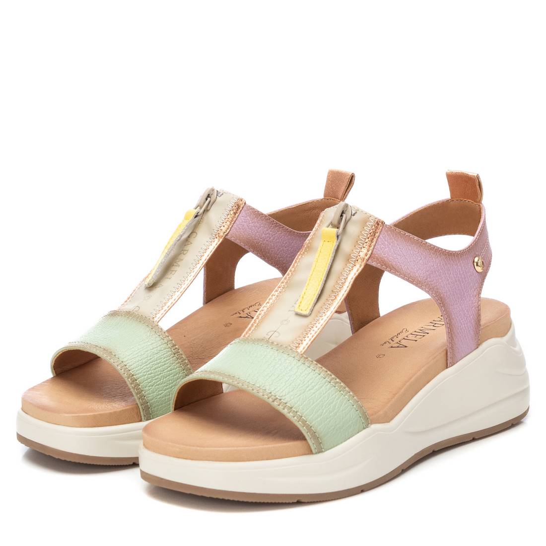 Carmela Donna Sandali con zeppa 161550 Verde Acqua