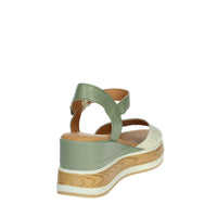 Carmela Donna Sandali con zeppa 160531 Beige/Verde