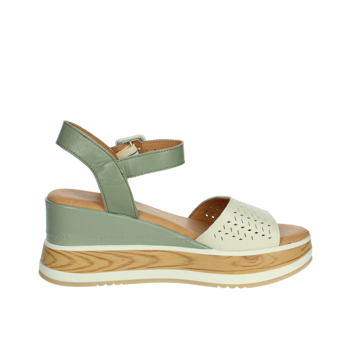 Carmela Donna Sandali con zeppa 160531 Beige/Verde