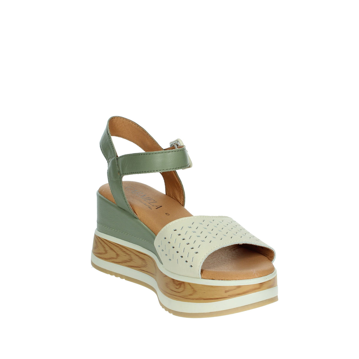 Carmela Donna Sandali con zeppa 160531 Beige/Verde