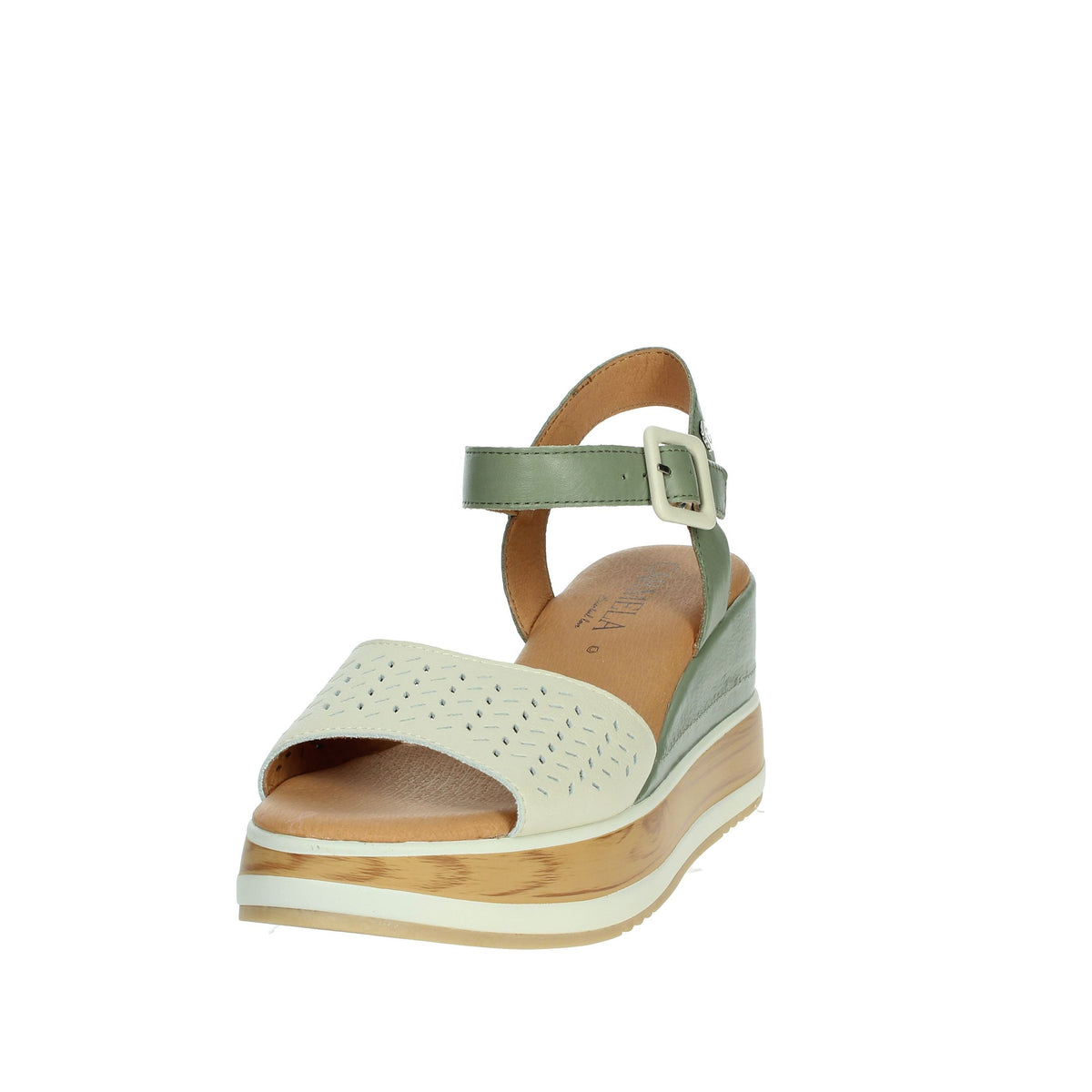 Carmela Donna Sandali con zeppa 160531 Beige/Verde