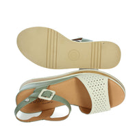 Carmela Donna Sandali con zeppa 160531 Beige/Verde