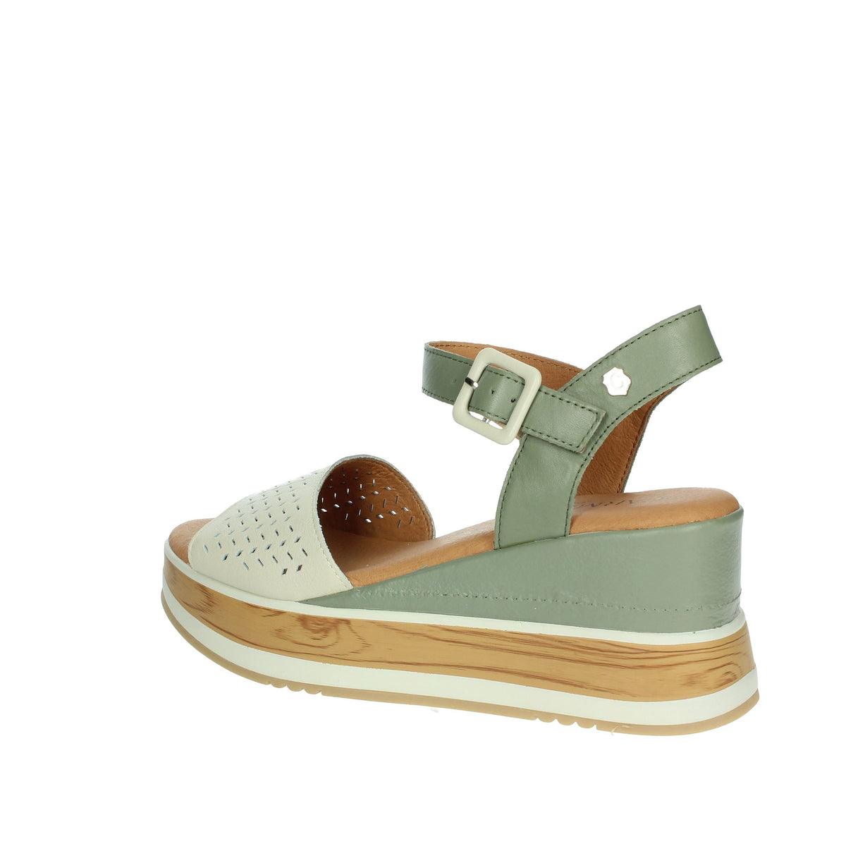 Carmela Donna Sandali con zeppa 160531 Beige/Verde