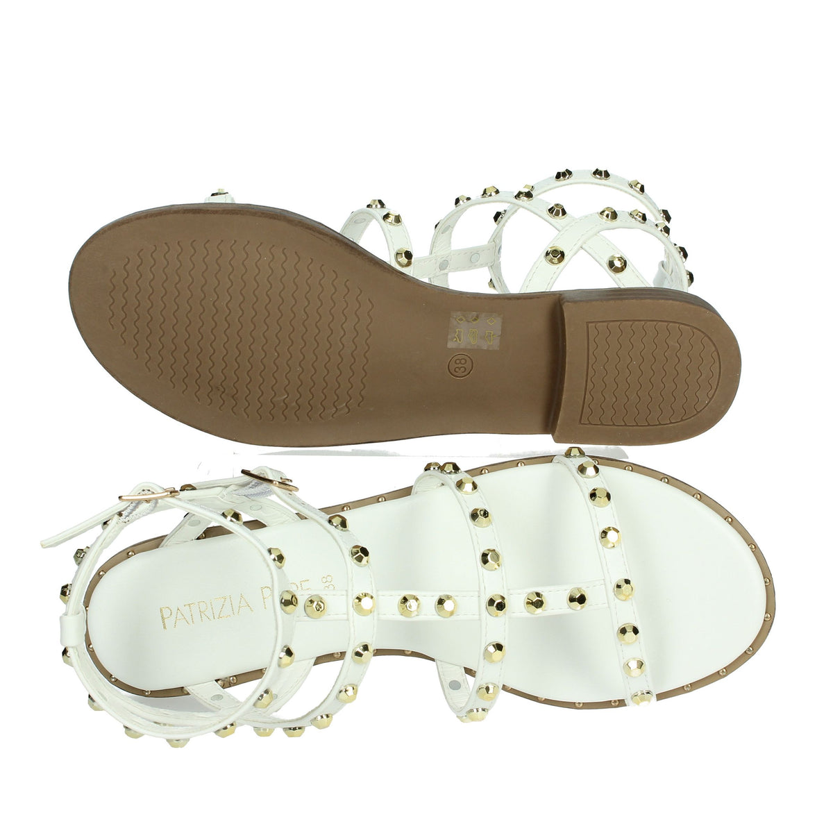 PATRIZIA PEPE Bambine e ragazze Sandali bassi J3717.27 Bianco/Oro