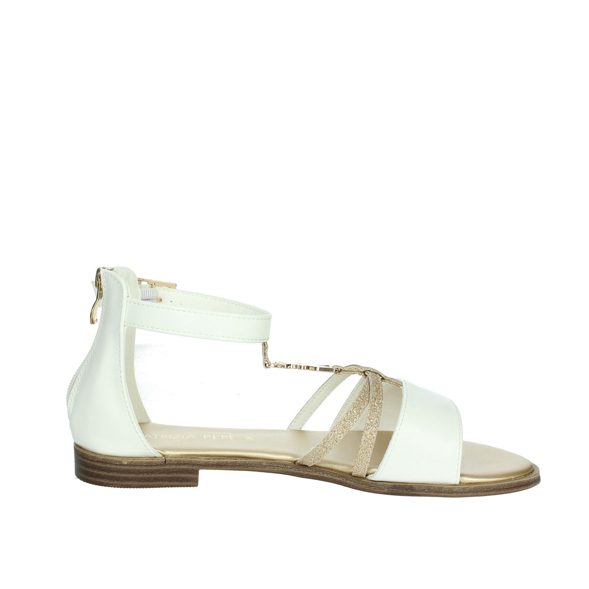PATRIZIA PEPE Bambine e ragazze Sandali bassi PJ293.27 Bianco/Oro