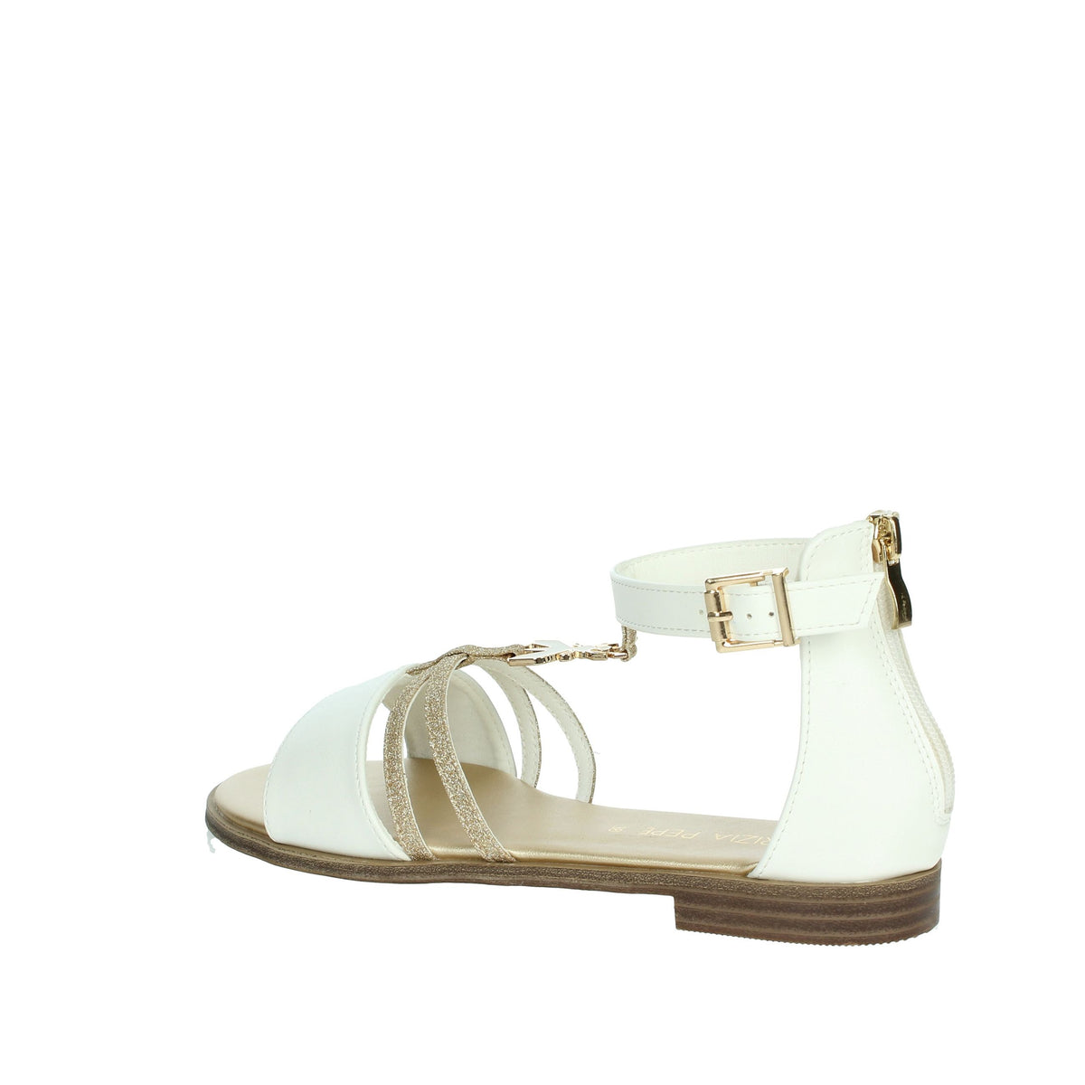 PATRIZIA PEPE Bambine e ragazze Sandali bassi PJ293.27 Bianco/Oro