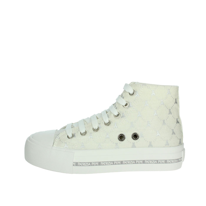 PATRIZIA PEPE Bambine e ragazze Sneakers alta PJ257.30 Bianco/Argento