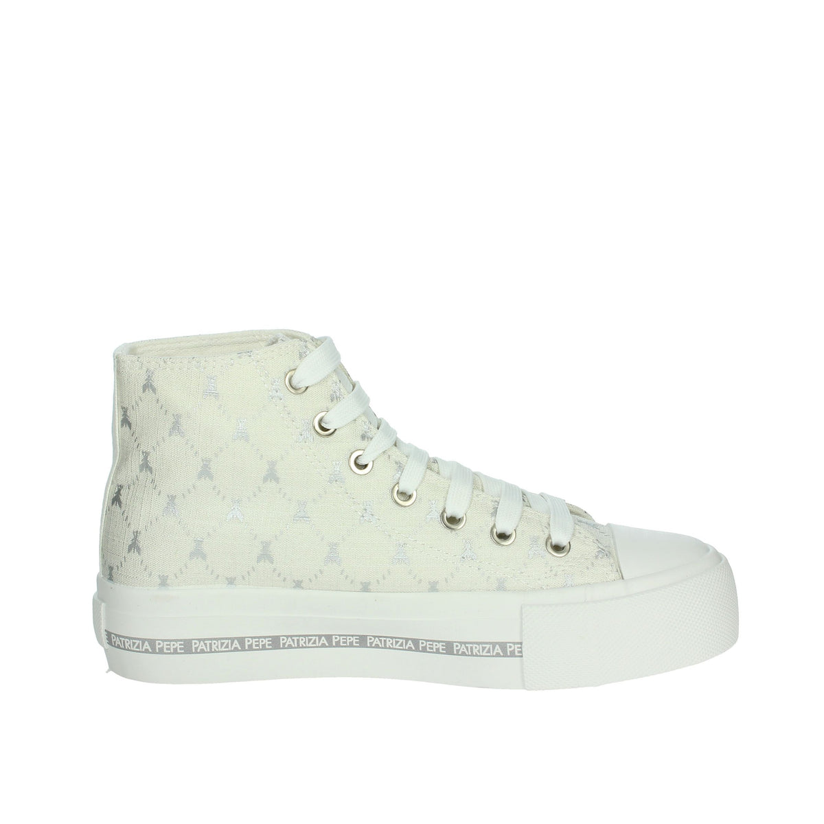 PATRIZIA PEPE Bambine e ragazze Sneakers alta PJ257.30 Bianco/Argento