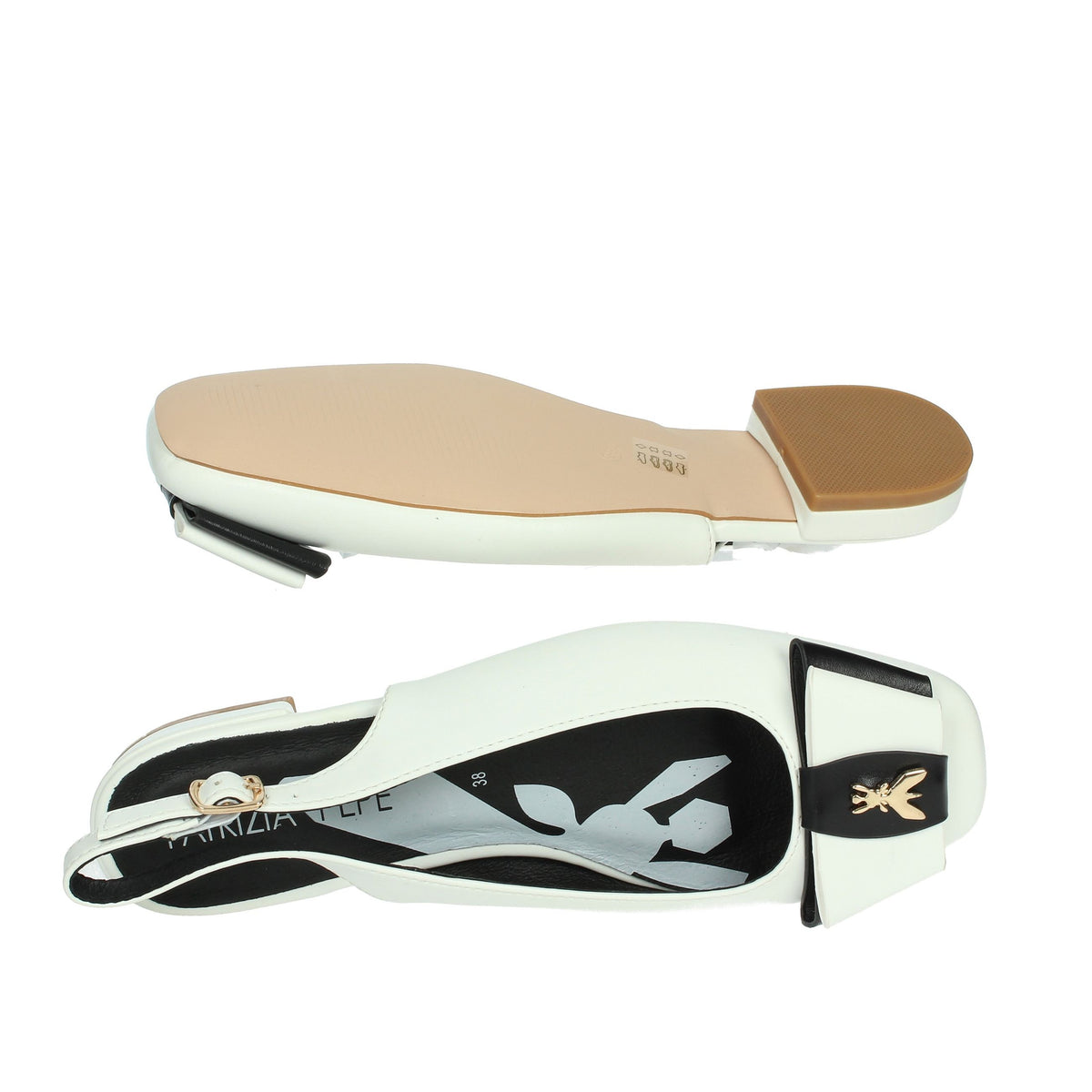 PATRIZIA PEPE Bambine e ragazze Ballerine PJ276.06 Bianco/Nero