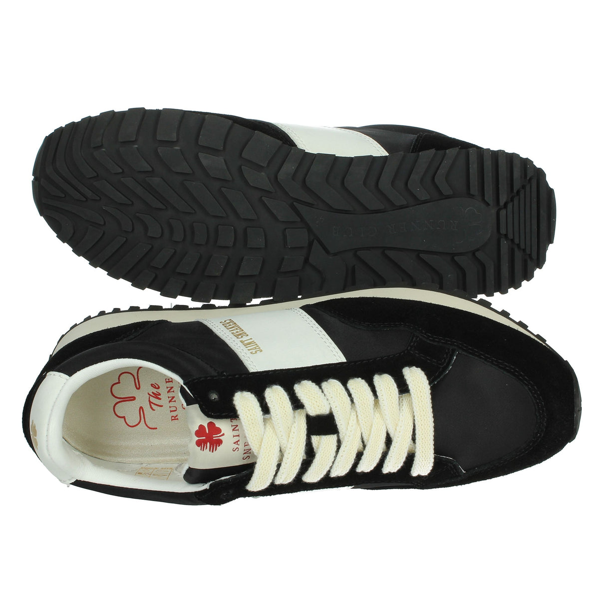 SAINT SNEAKERS Uomo Sneakers bassa RUNNER CLUB Nero/Bianco
