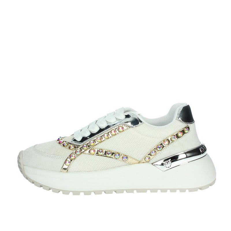 PINKO Donna Sneakers bassa SS0021 E008 Bianco/Argento