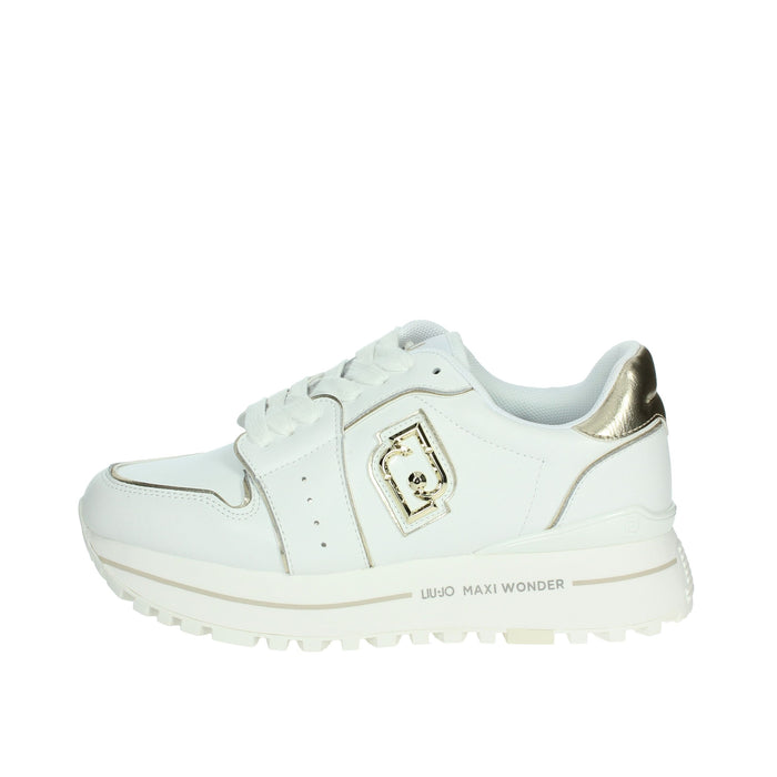 LIU-JO Donna Sneakers bassa MAXI WONDER 85 Bianco/Oro