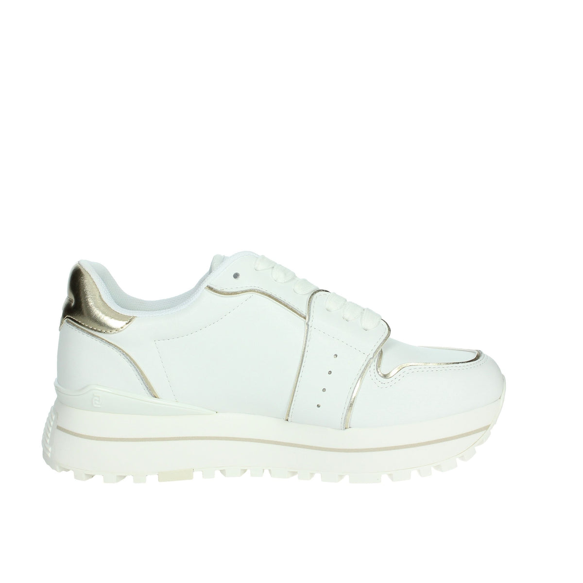 LIU-JO Donna Sneakers bassa MAXI WONDER 85 Bianco/Oro