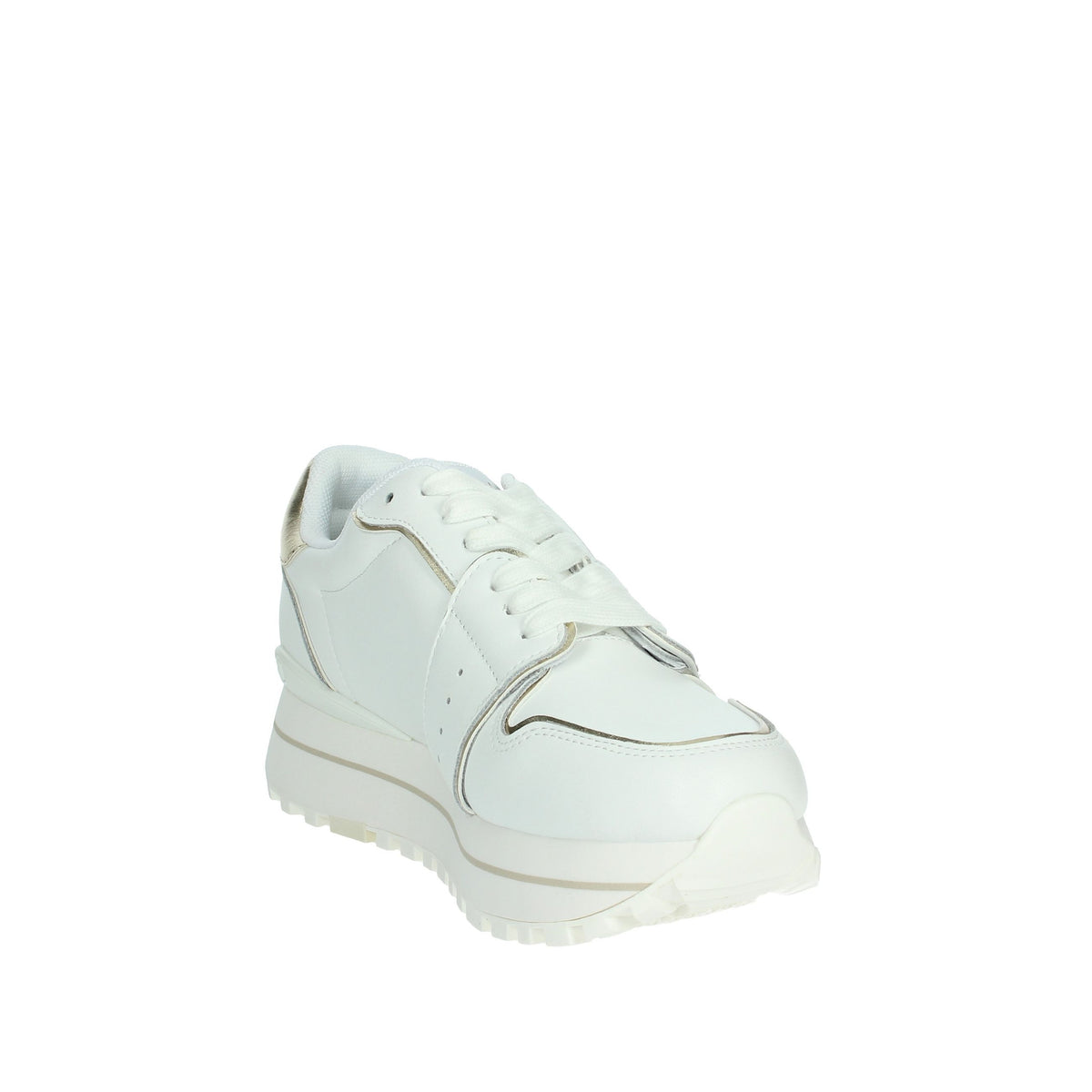 LIU-JO Donna Sneakers bassa MAXI WONDER 85 Bianco/Oro