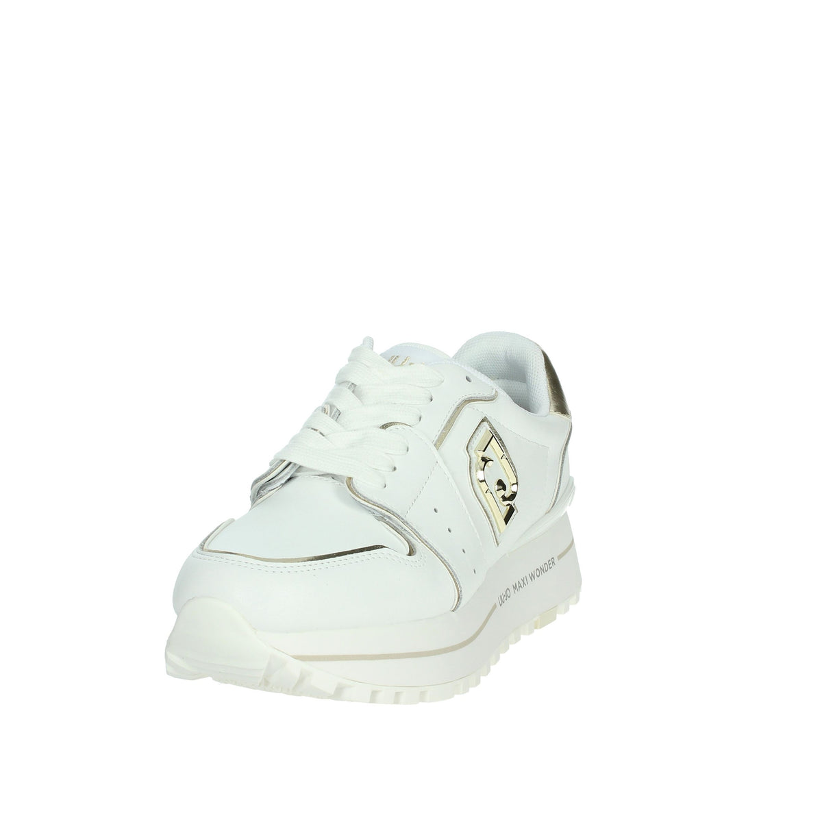 LIU-JO Donna Sneakers bassa MAXI WONDER 85 Bianco/Oro
