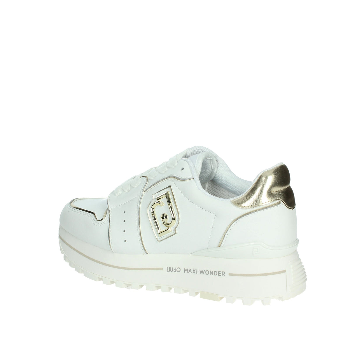 LIU-JO Donna Sneakers bassa MAXI WONDER 85 Bianco/Oro