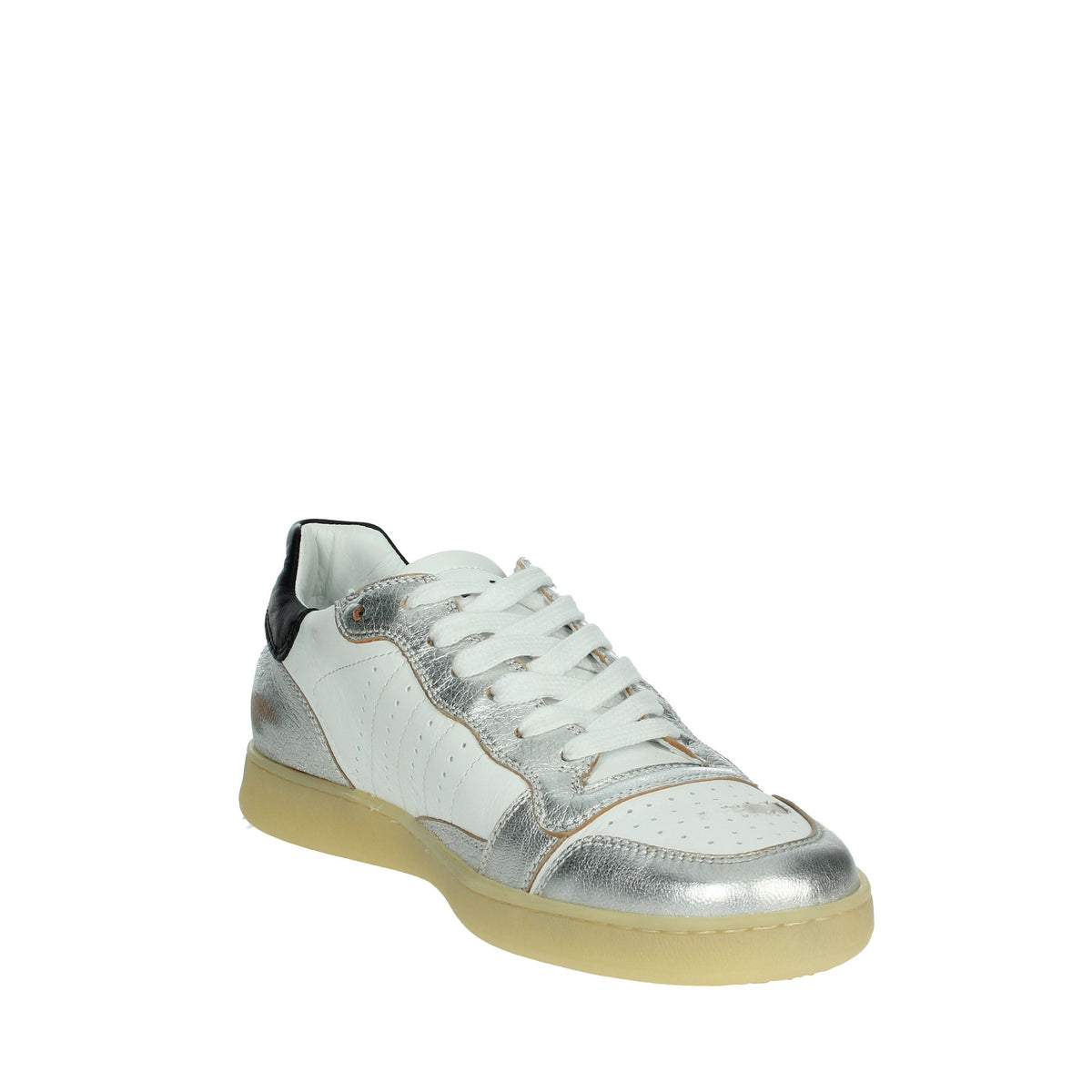 D.A.T.E. Donna Sneakers bassa W401-SL-SF-WS Bianco/Argento