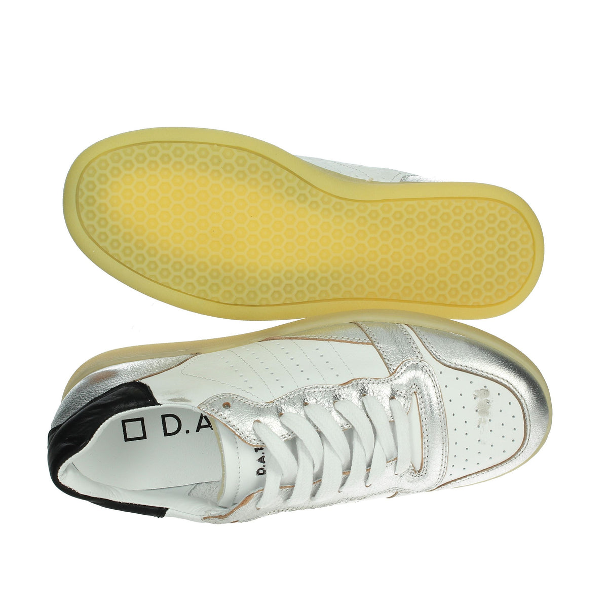 D.A.T.E. Donna Sneakers bassa W401-SL-SF-WS Bianco/Argento