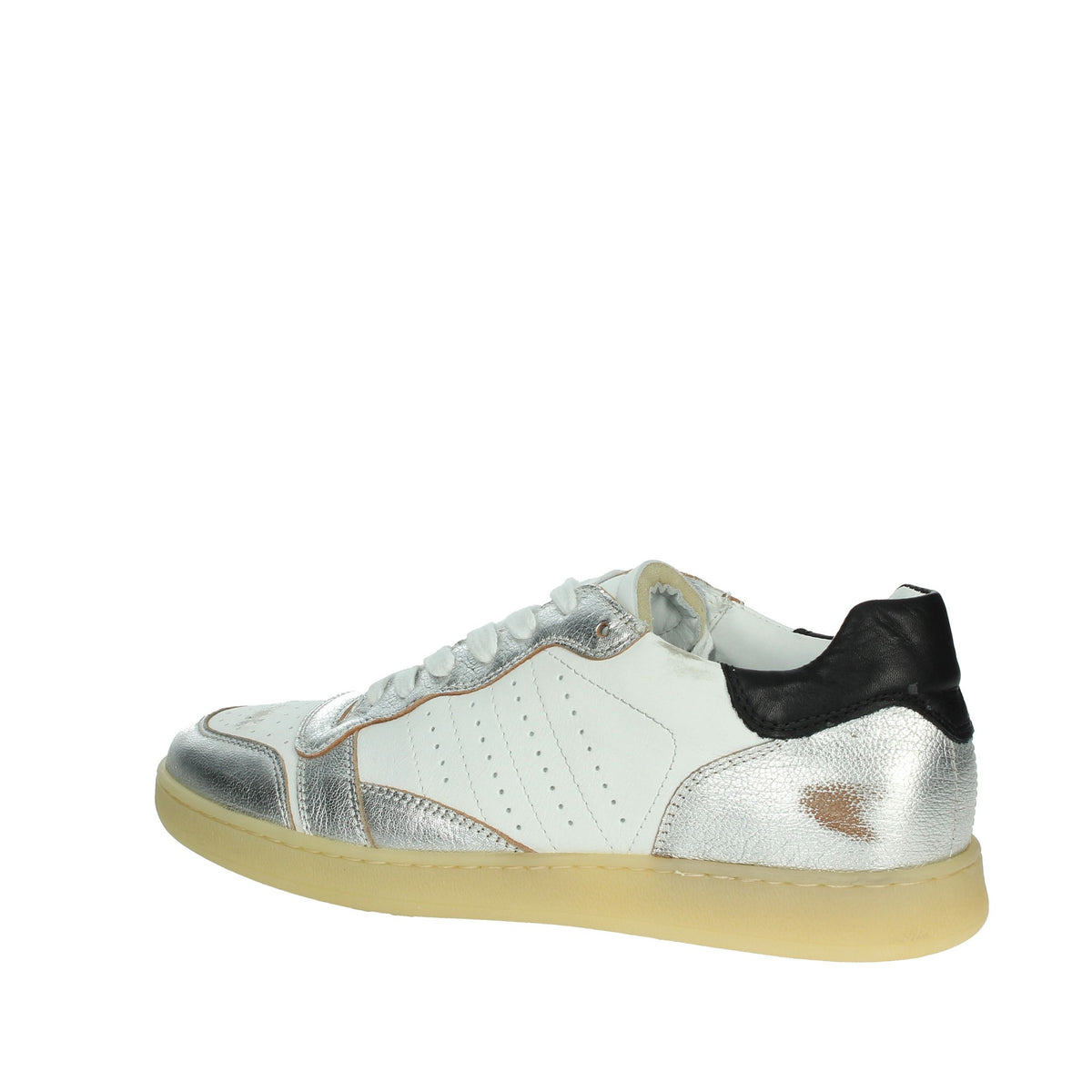 D.A.T.E. Donna Sneakers bassa W401-SL-SF-WS Bianco/Argento