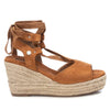 Refresh Damen Sandale mit Keilabsatz 170771 Lederbraun