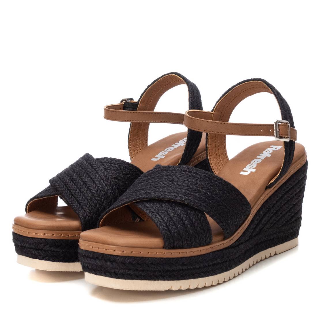 REFRESH Donna Sandali con zeppa 171543 Nero