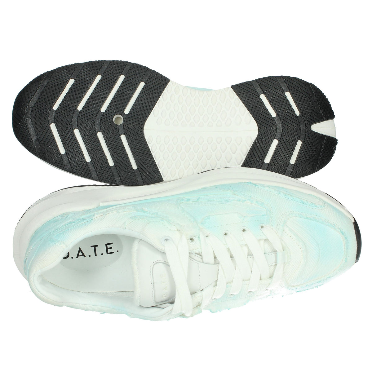 D.A.T.E. Uomo Sneakers bassa M401-VL-DN-FR Bianco/Celeste