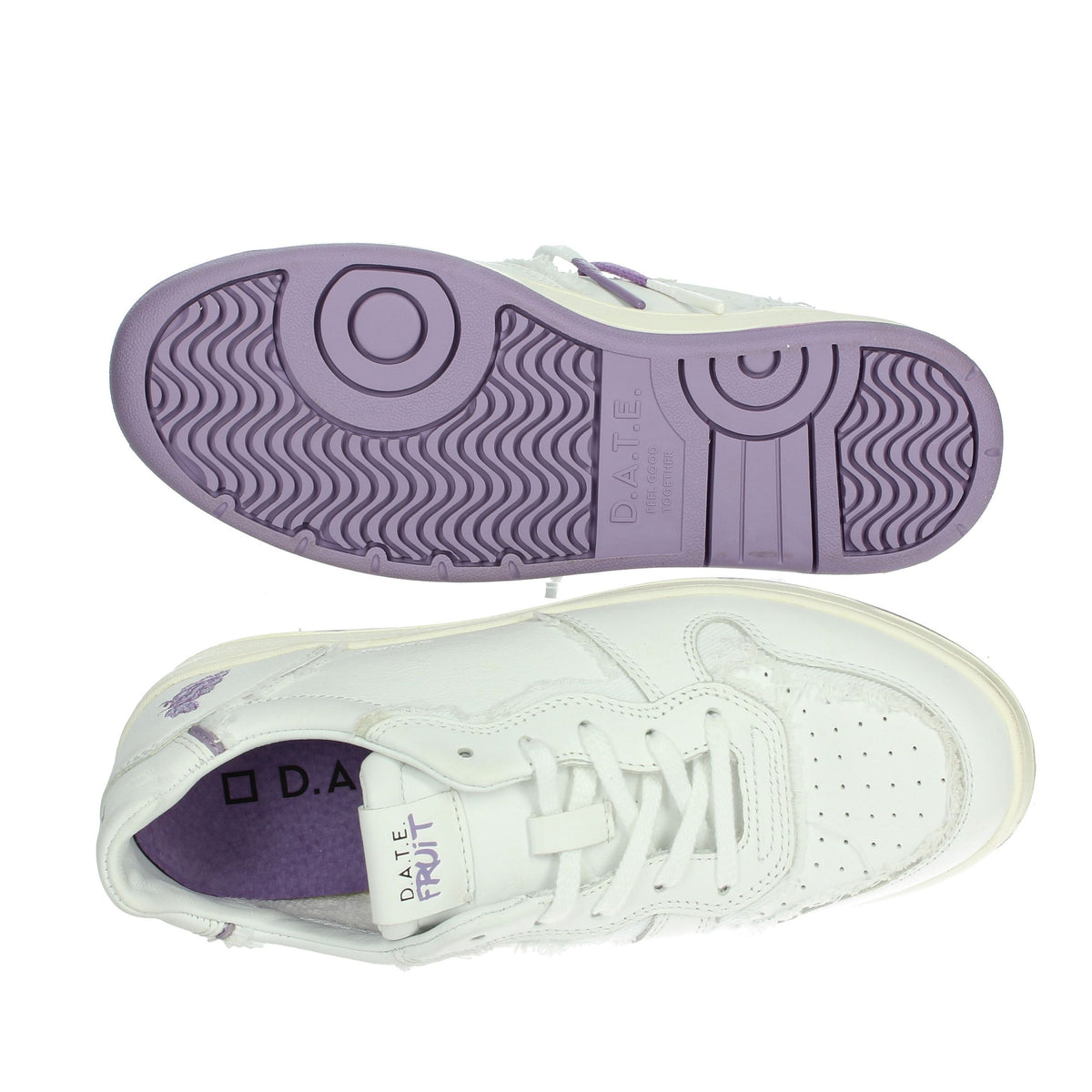 D.A.T.E. Donna Sneakers bassa W401-CR-FT-GP Bianco/Glicine