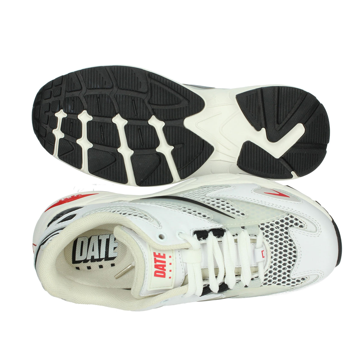 D.A.T.E. Donna Sneakers bassa W401-SN-ME-WB Bianco/Nero