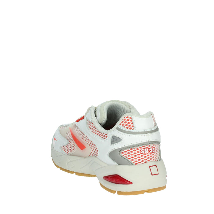 D.A.T.E. Donna Sneakers bassa W401-SN-ME-WR Bianco/Rosso
