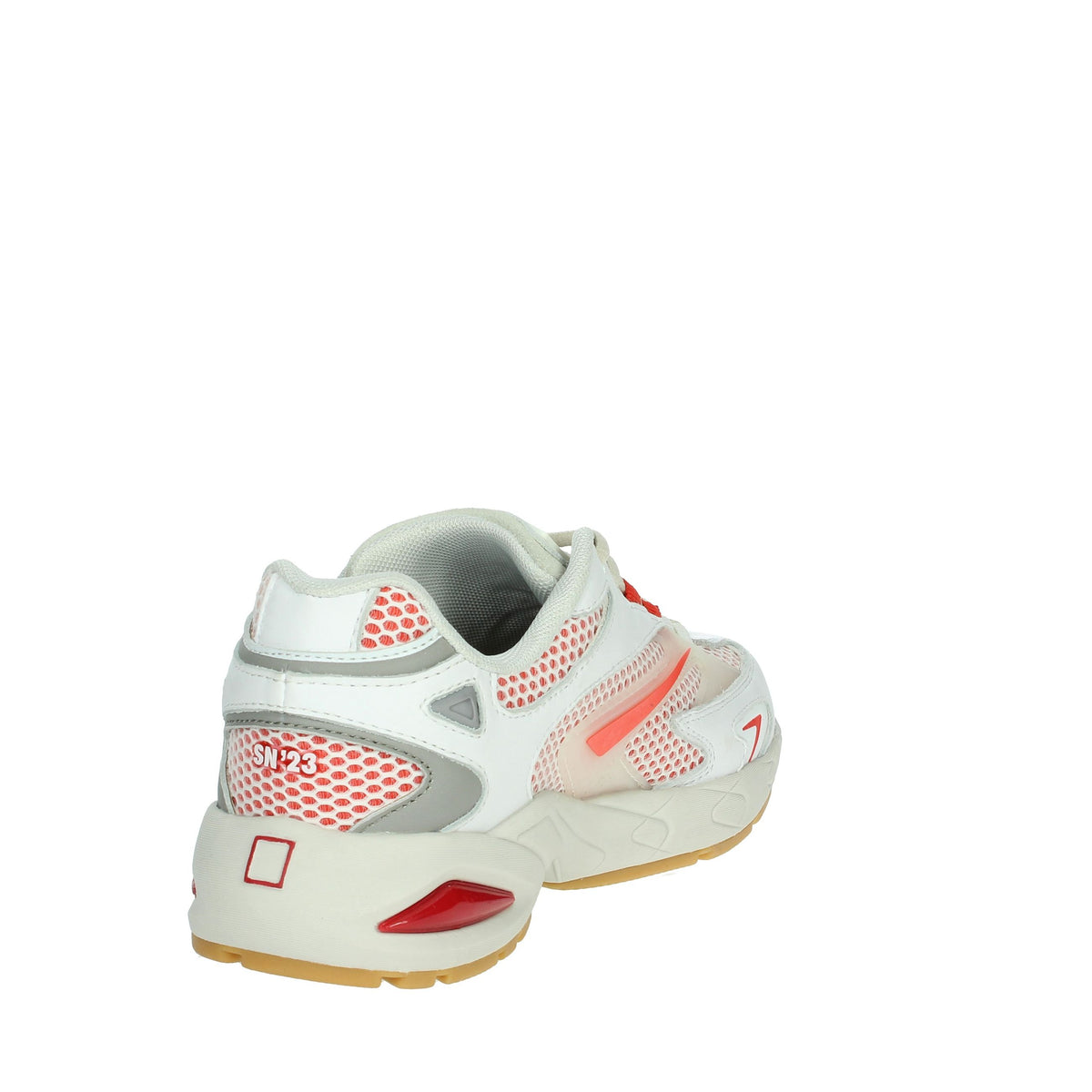 D.A.T.E. Donna Sneakers bassa W401-SN-ME-WR Bianco/Rosso
