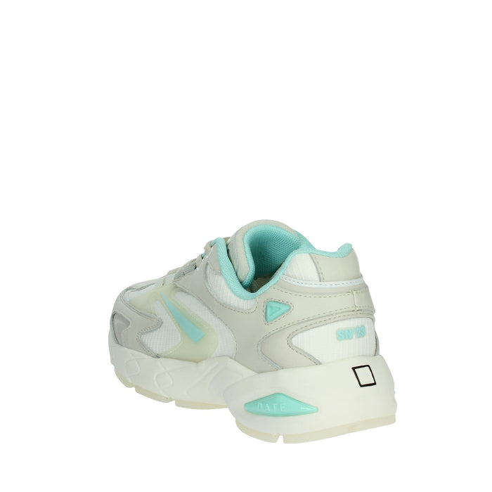 D.A.T.E. Donna Sneakers bassa W401-SN-ET-WW Bianco/Celeste