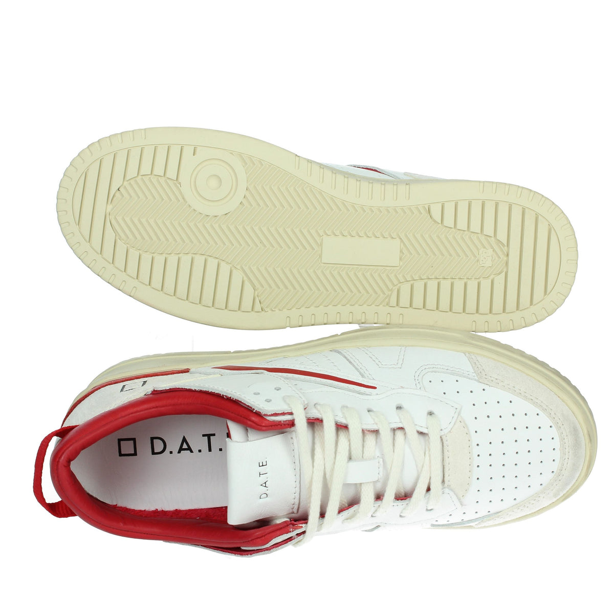 D.A.T.E. Donna Sneakers bassa W401-TO-LE-HY Bianco/Rosso