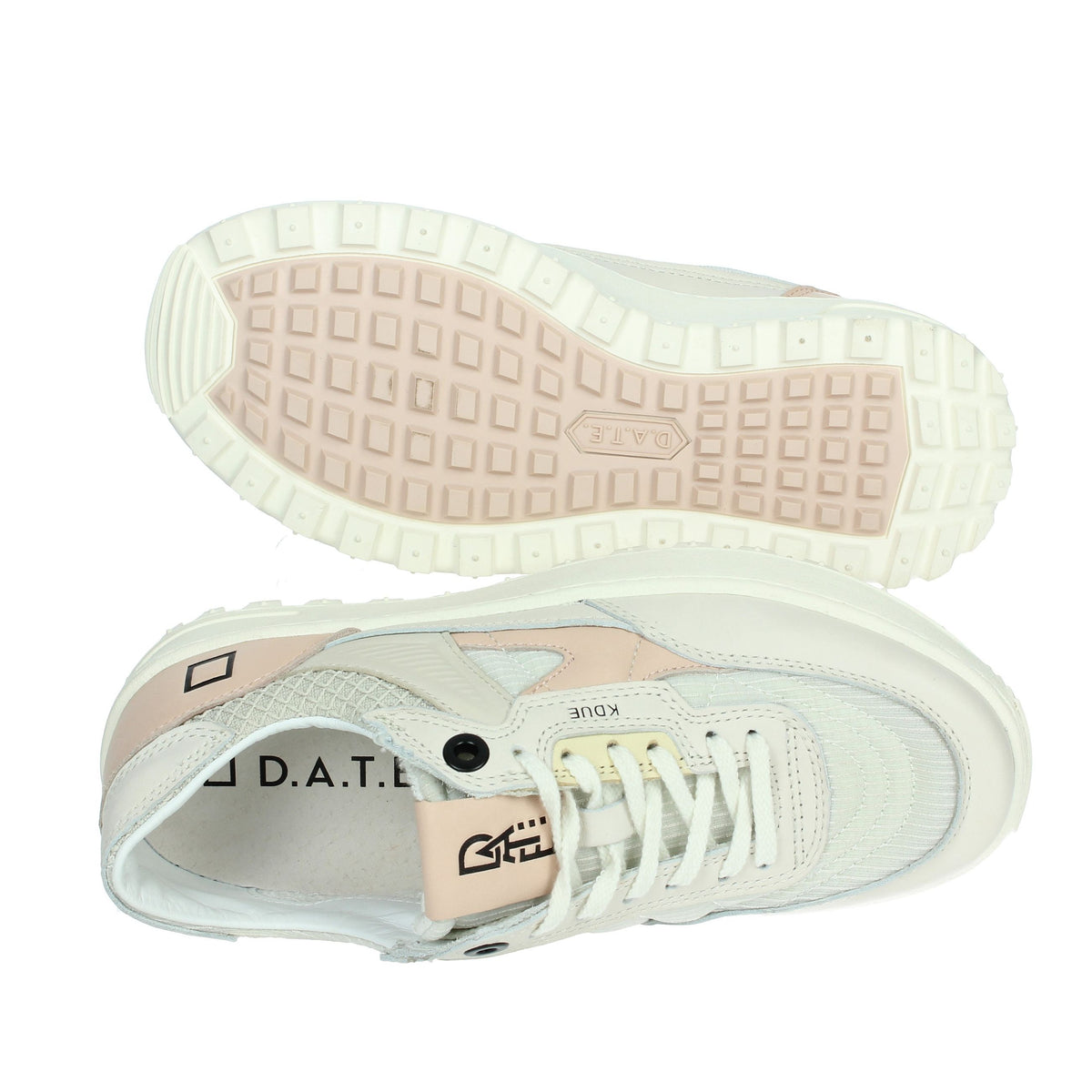 D.A.T.E. Donna Sneakers bassa W401-K2-HD-PK Beige/Rosa