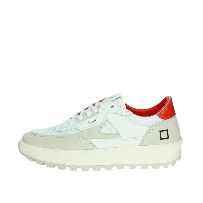 D.A.T.E. Donna Sneakers bassa W401-K2-CO-HR Bianco/Rosso