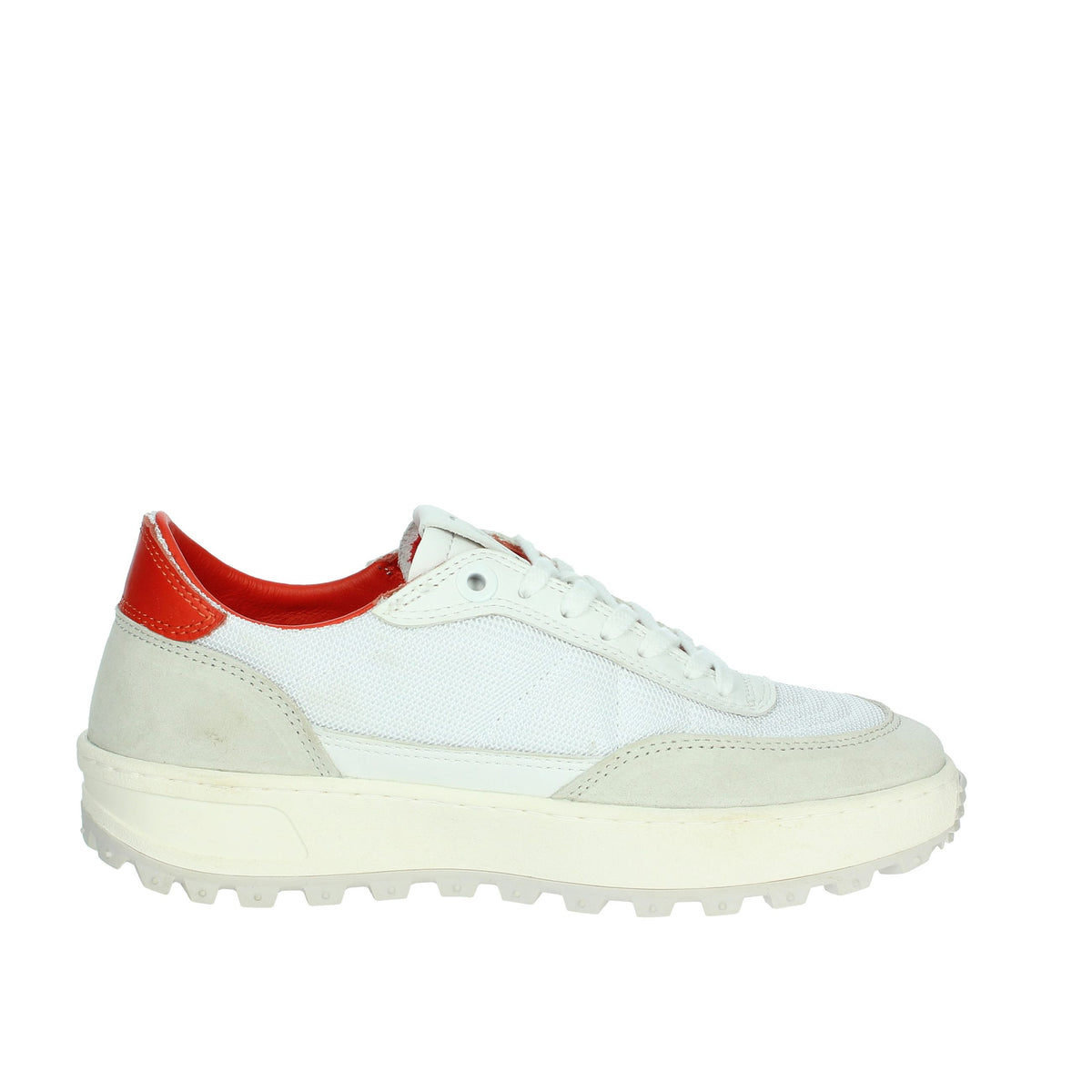 D.A.T.E. Donna Sneakers bassa W401-K2-CO-HR Bianco/Rosso
